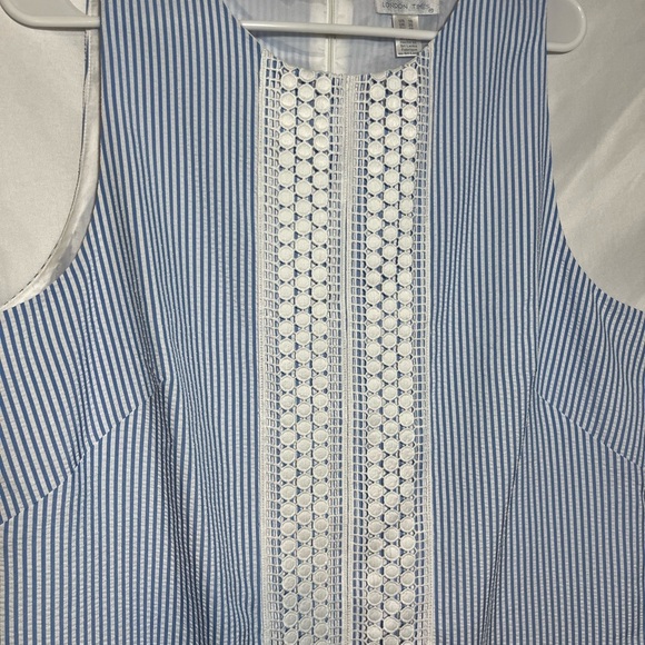 London Times Blue and White Striped Dress - Picture 2 of 7